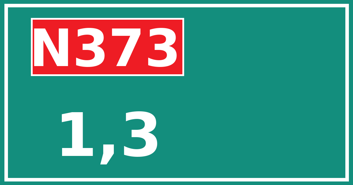 Hectometerbord N373 1,3