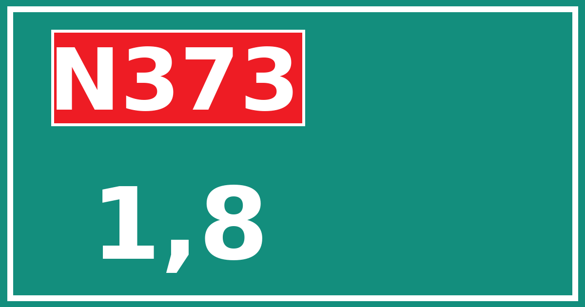 Hectometerbord N373 1,8