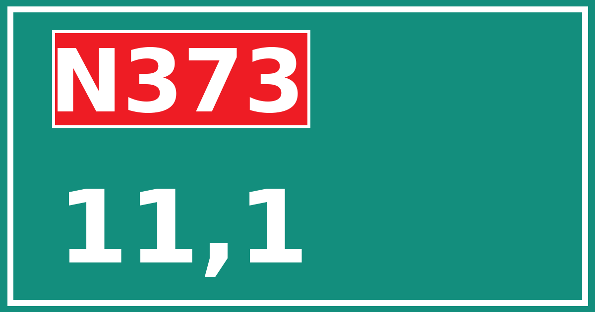 Hectometerbord N373 11,1