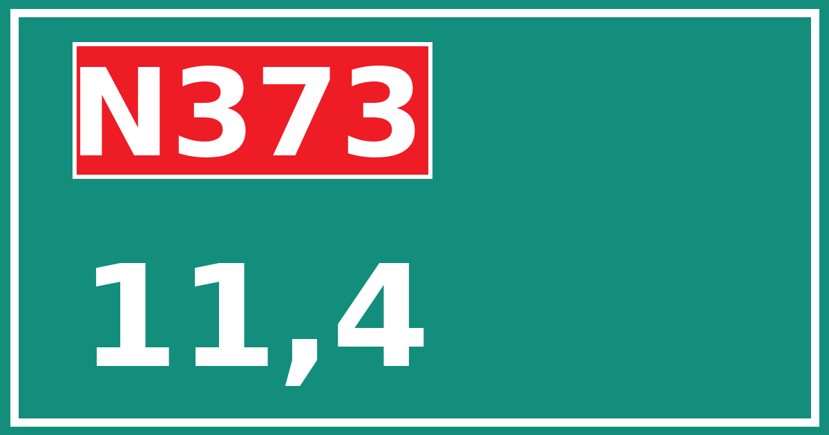 Hectometerbord N373 11,4