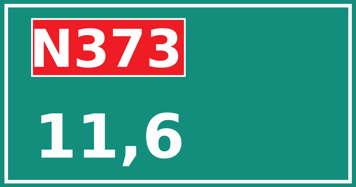 Hectometerbord N373 11,6