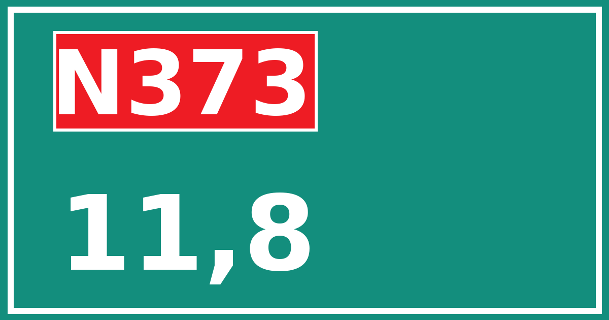 Hectometerbord N373 11,8