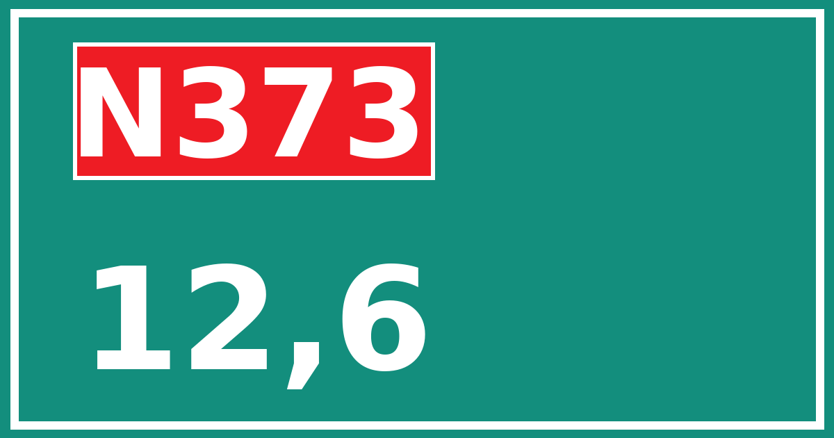 Hectometerbord N373 12,6