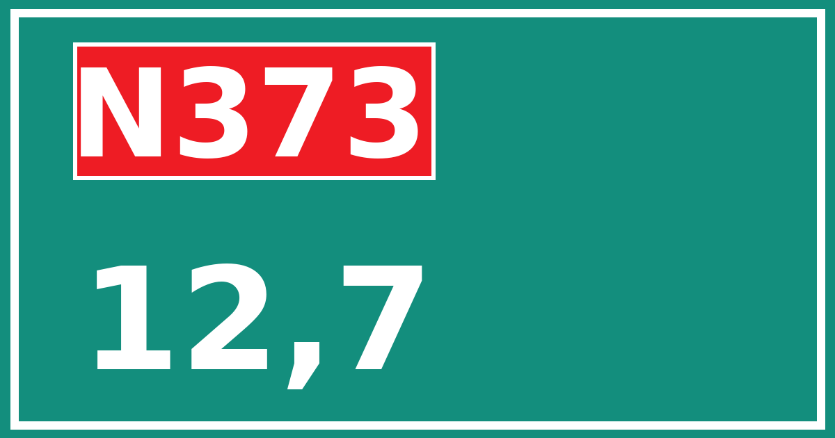 Hectometerbord N373 12,7