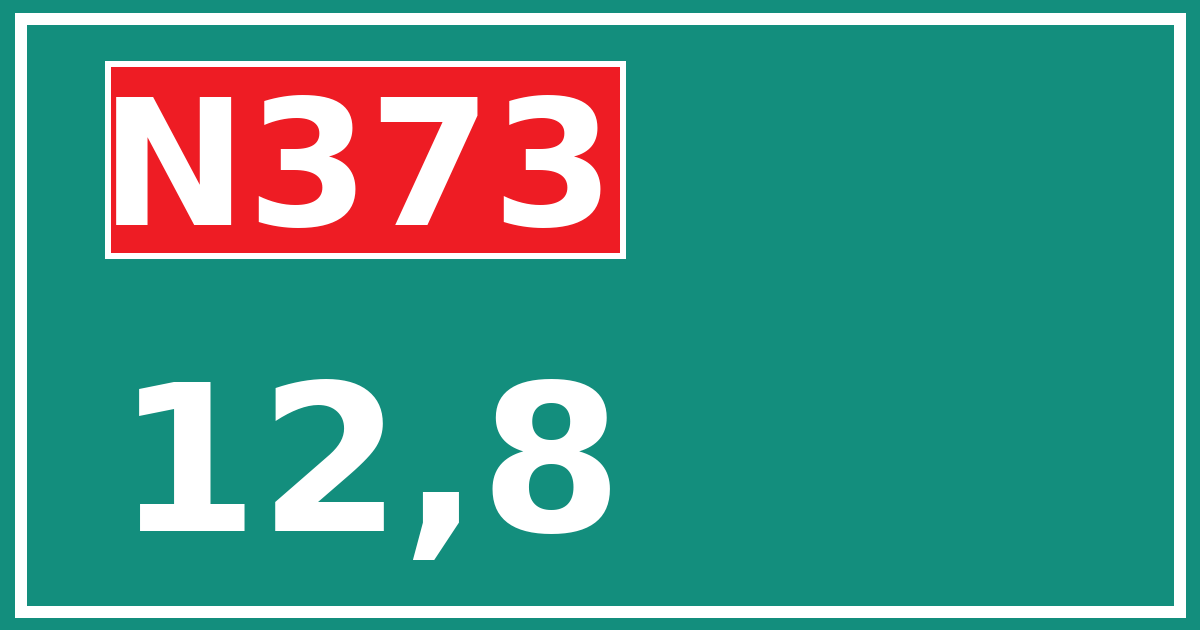 Hectometerbord N373 12,8