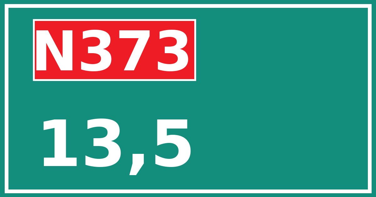 Hectometerbord N373 13,5