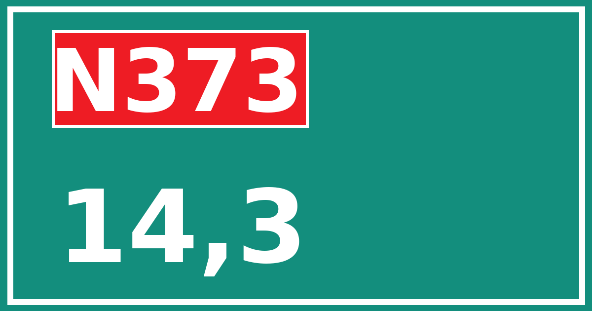 Hectometerbord N373 14,3