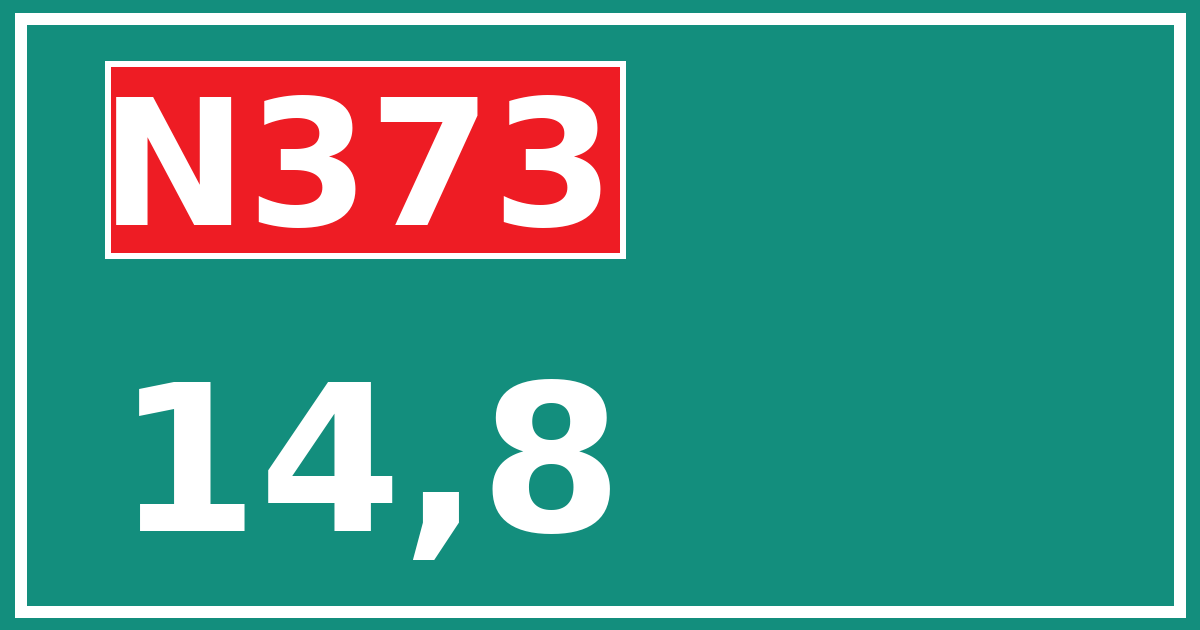Hectometerbord N373 14,8