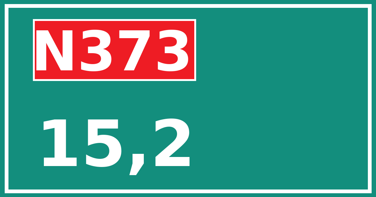 Hectometerbord N373 15,2