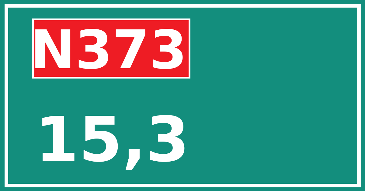 Hectometerbord N373 15,3
