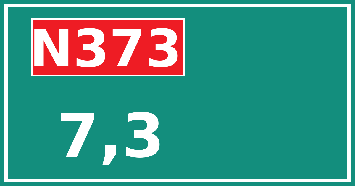 Hectometerbord N373 7,3