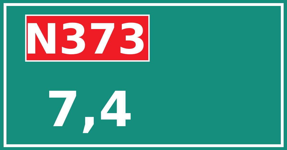 Hectometerbord N373 7,4