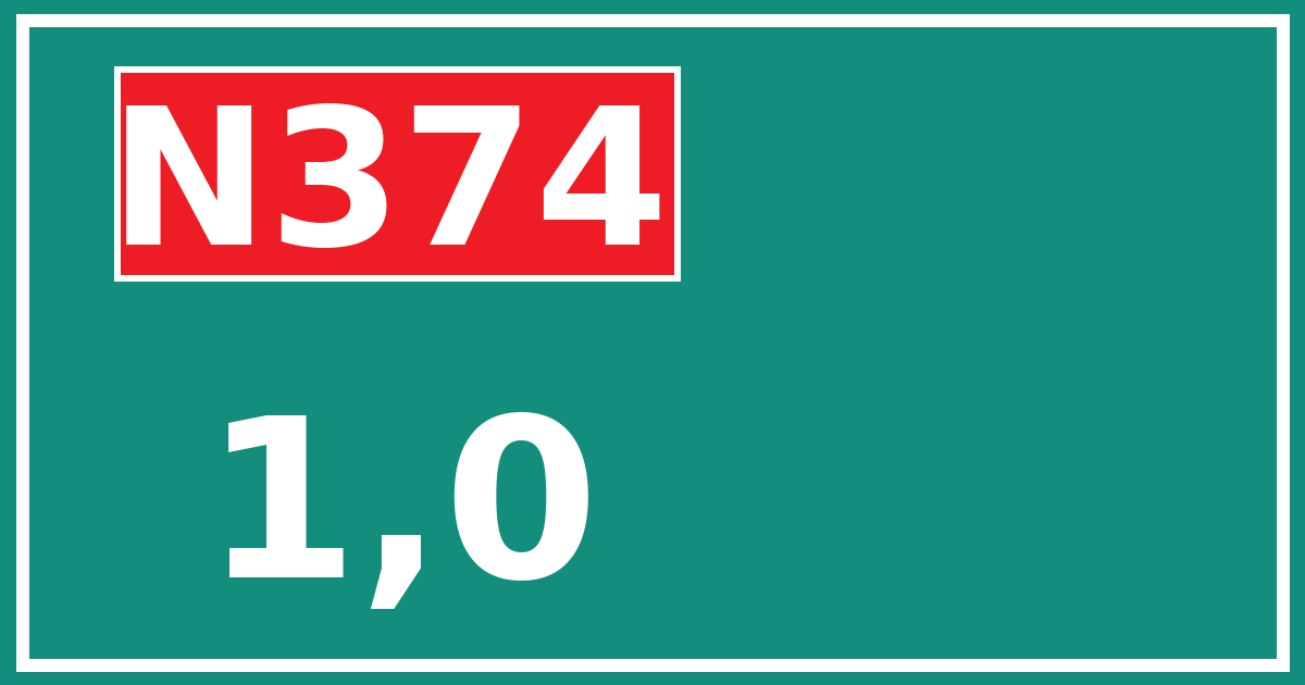 Hectometerbord N374 1,0