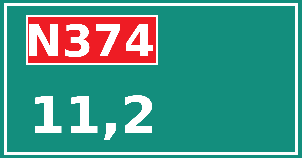 Hectometerbord N374 11,2