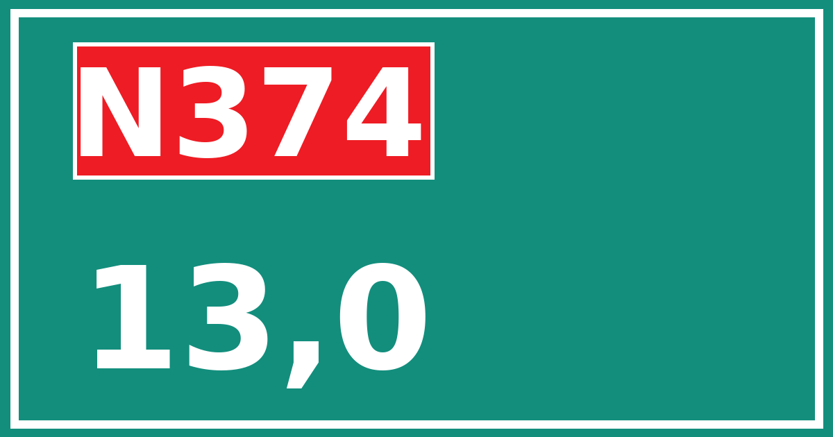 Hectometerbord N374 13,0