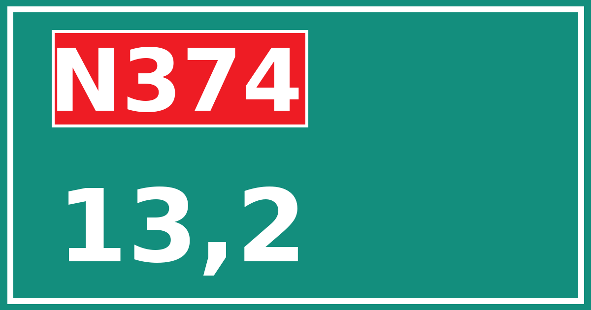 Hectometerbord N374 13,2