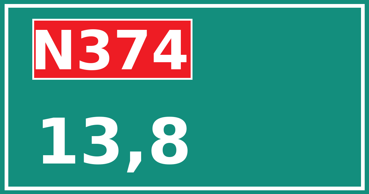 Hectometerbord N374 13,8