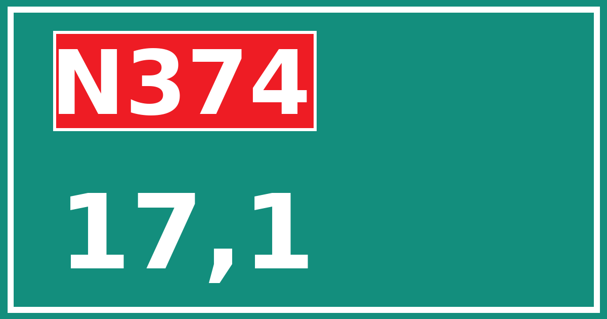 Hectometerbord N374 17,1