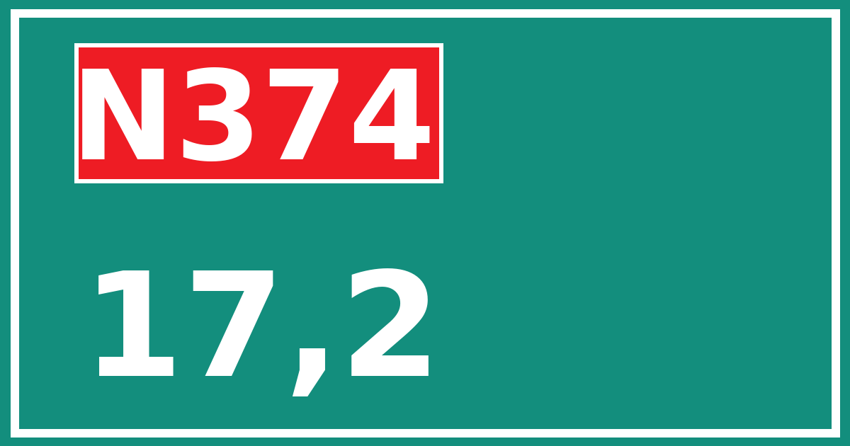 Hectometerbord N374 17,2