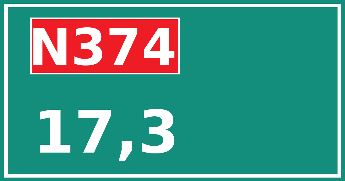 Hectometerbord N374 17,3