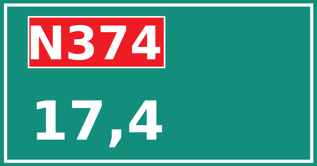 Hectometerbord N374 17,4