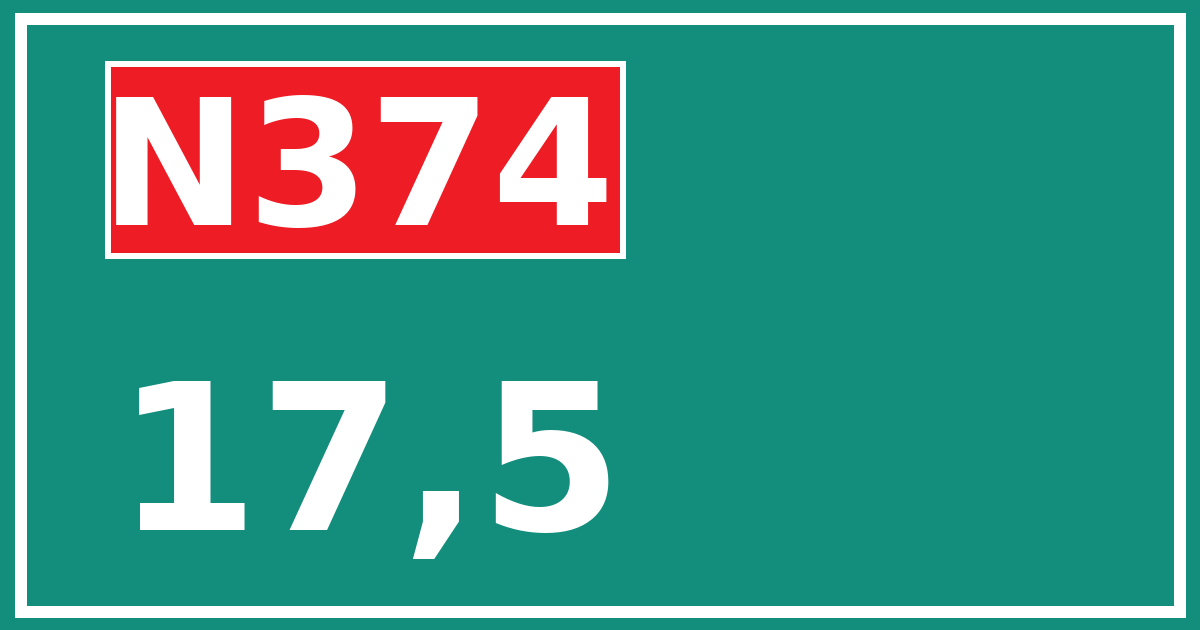 Hectometerbord N374 17,5