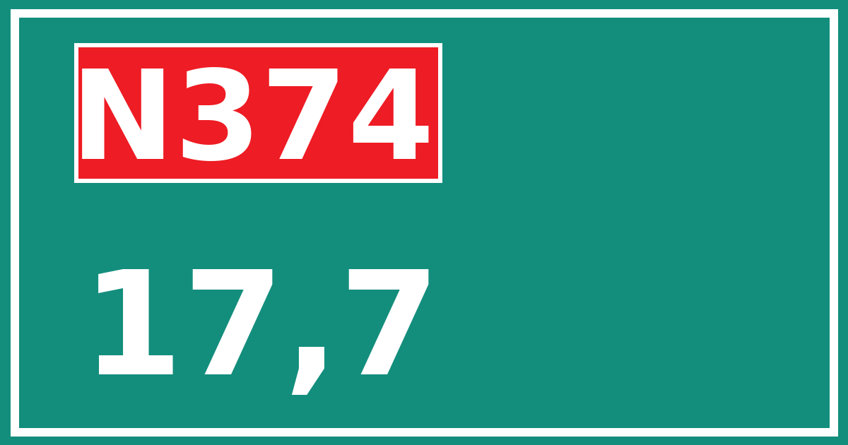 Hectometerbord N374 17,7