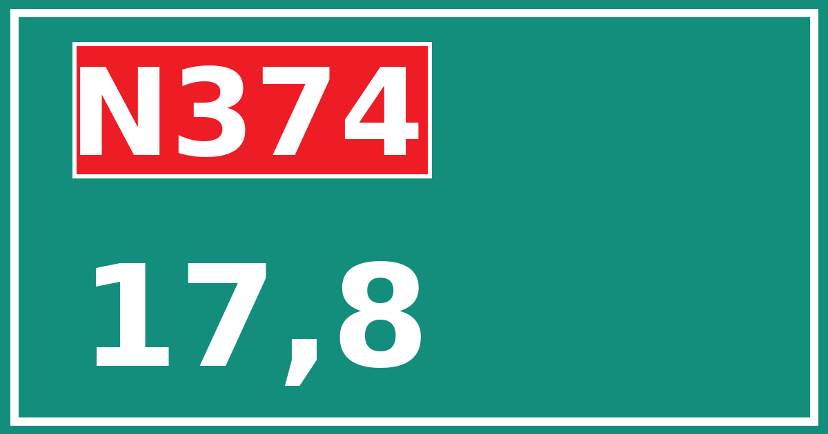 Hectometerbord N374 17,8