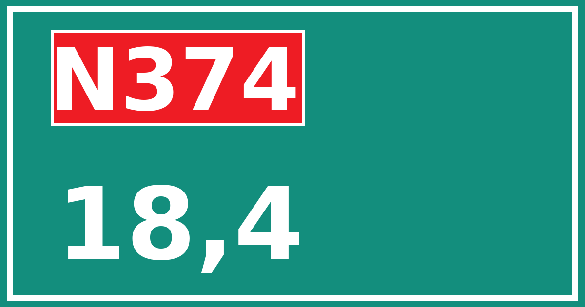 Hectometerbord N374 18,4