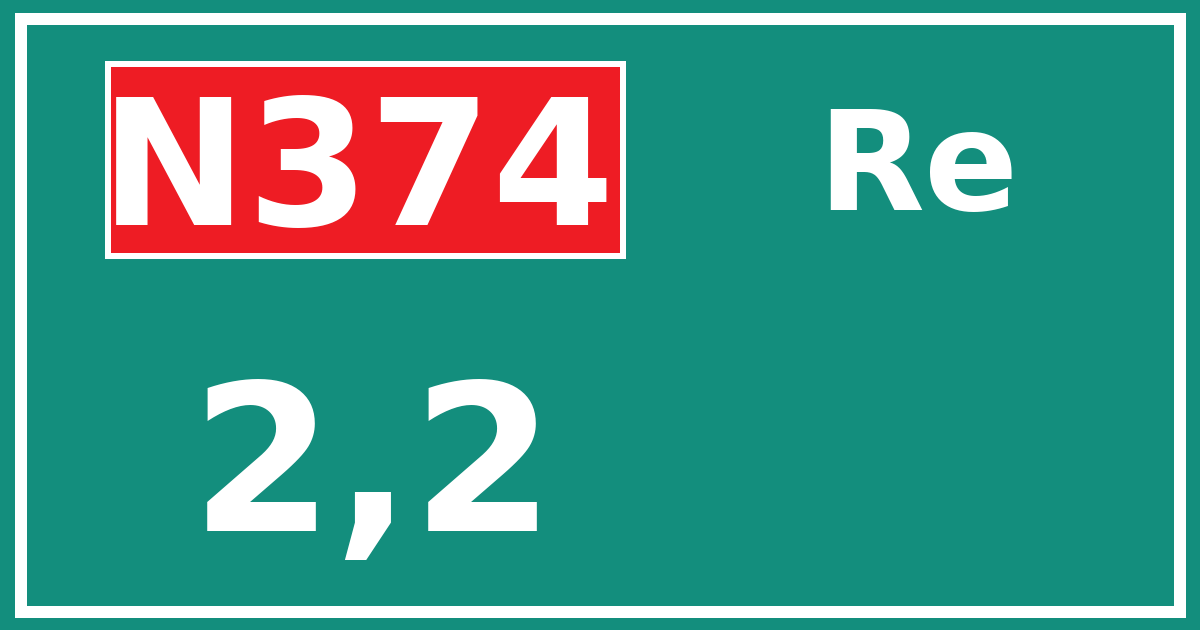 Hectometerbord N374 2,2 zijde Re
