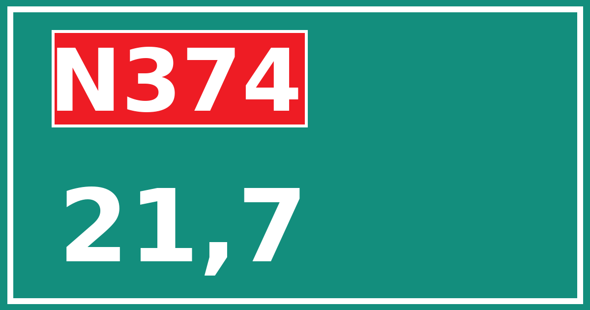 Hectometerbord N374 21,7