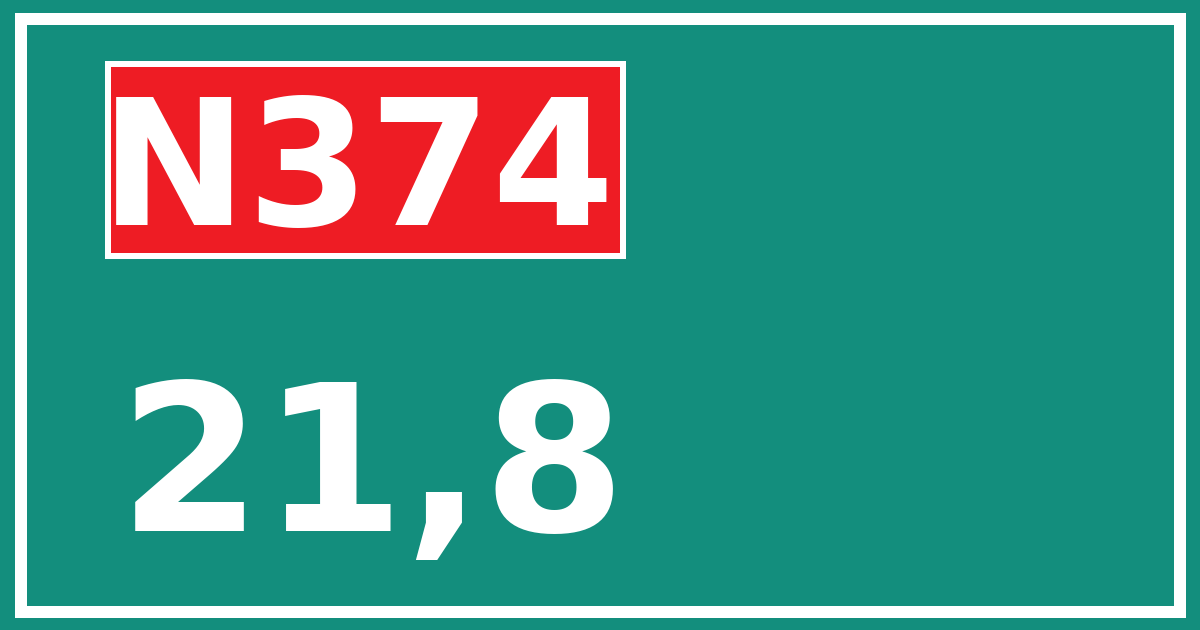 Hectometerbord N374 21,8