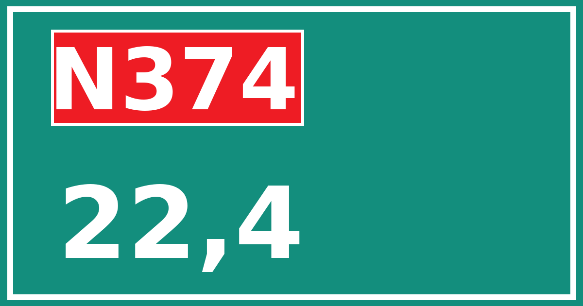 Hectometerbord N374 22,4