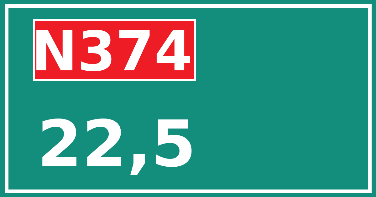 Hectometerbord N374 22,5