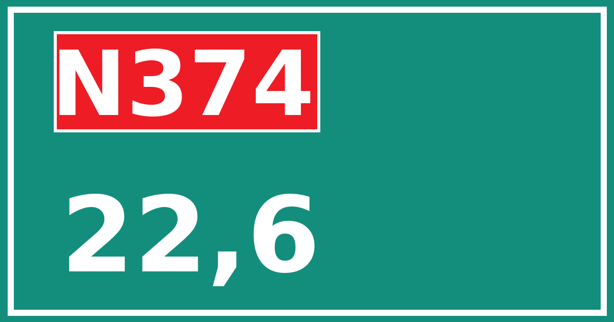 Hectometerbord N374 22,6