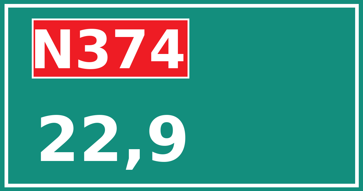 Hectometerbord N374 22,9