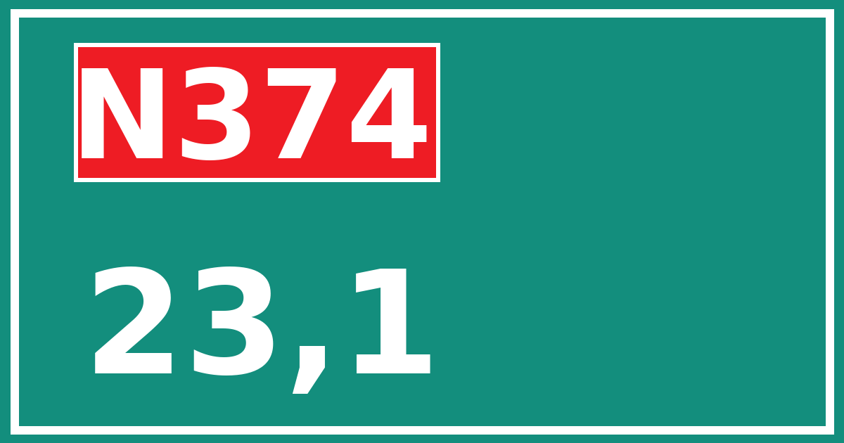 Hectometerbord N374 23,1