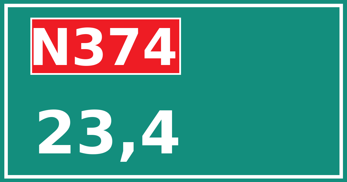 Hectometerbord N374 23,4