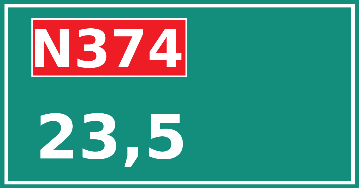 Hectometerbord N374 23,5