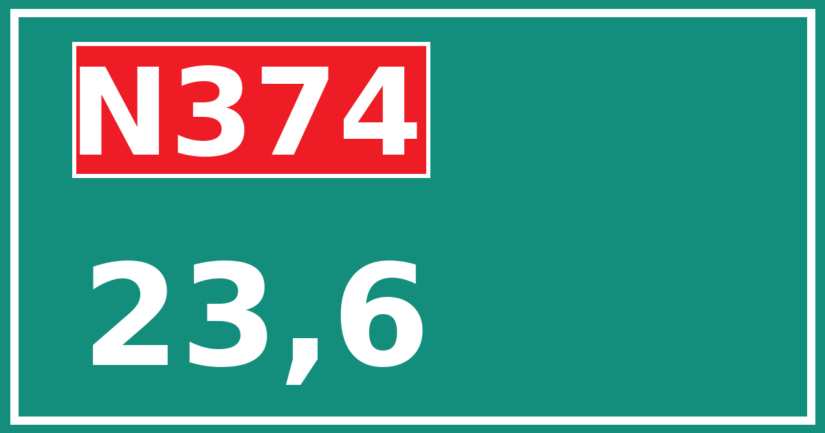 Hectometerbord N374 23,6