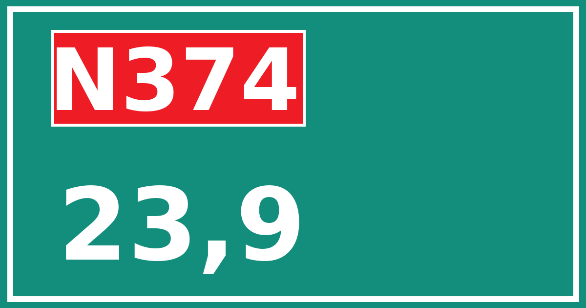 Hectometerbord N374 23,9