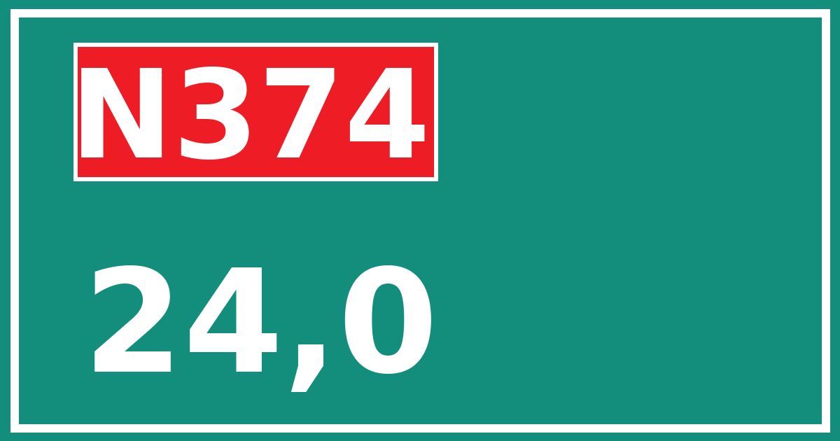 Hectometerbord N374 24,0