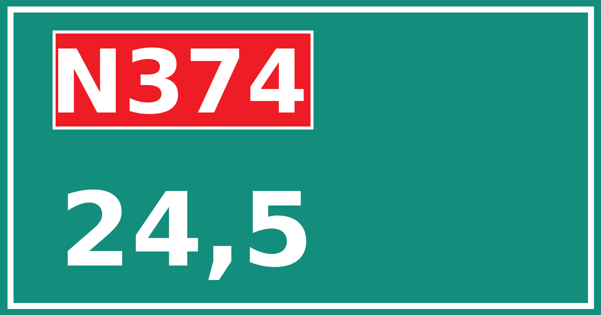 Hectometerbord N374 24,5