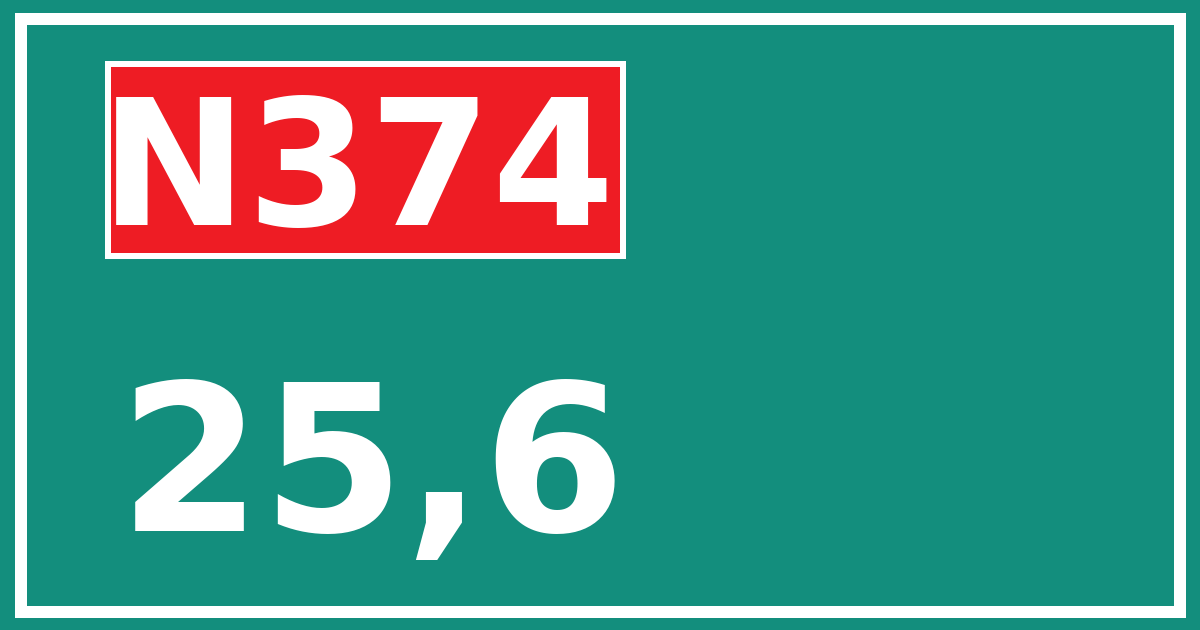 Hectometerbord N374 25,6