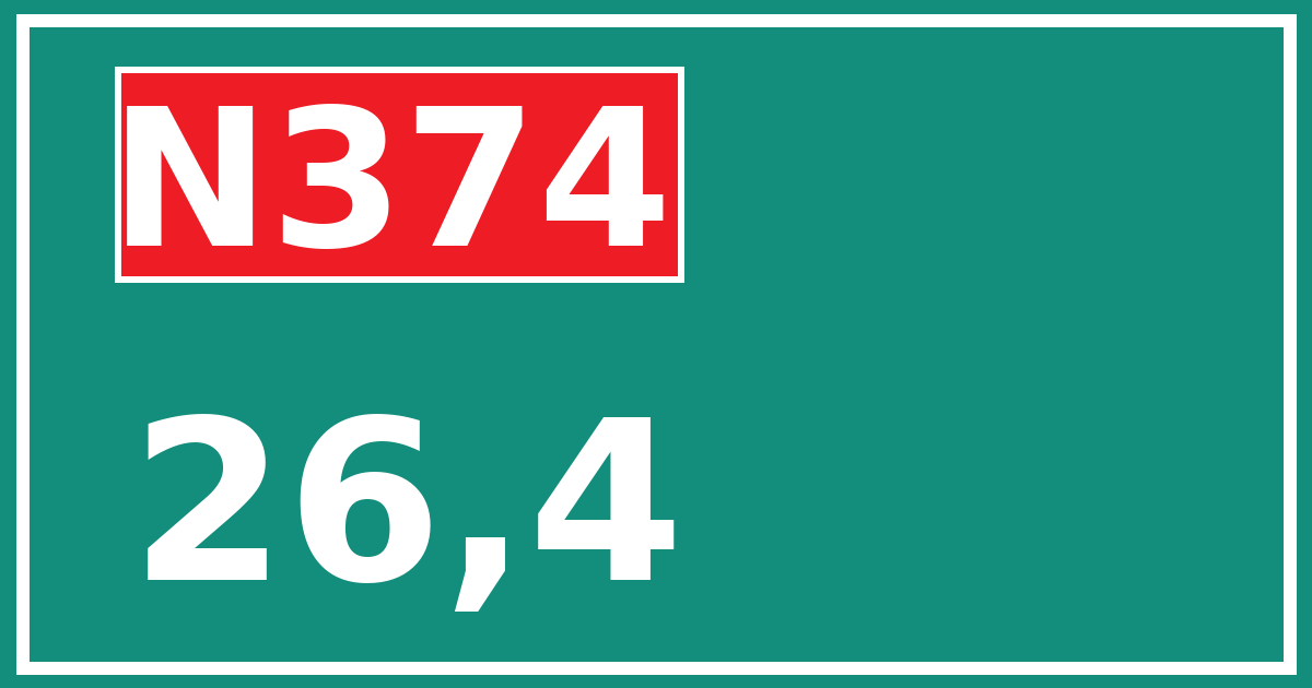 Hectometerbord N374 26,4
