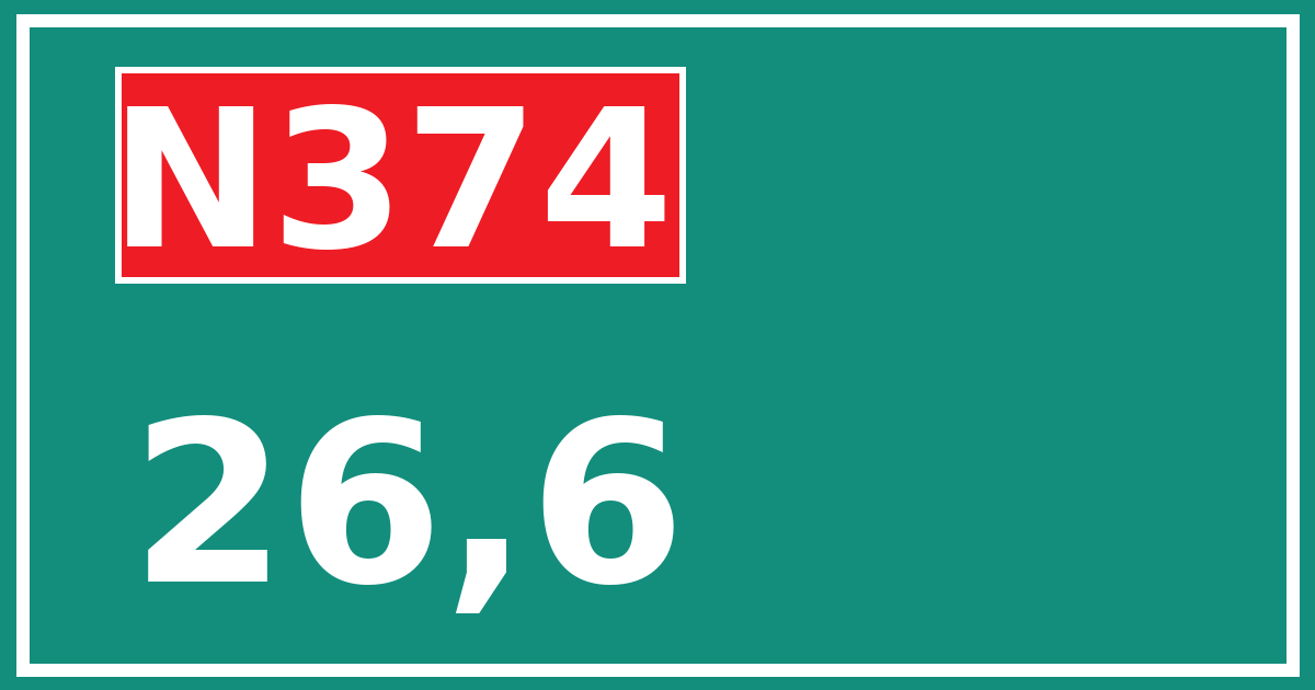 Hectometerbord N374 26,6