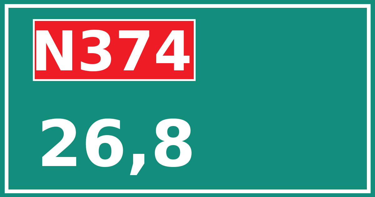 Hectometerbord N374 26,8