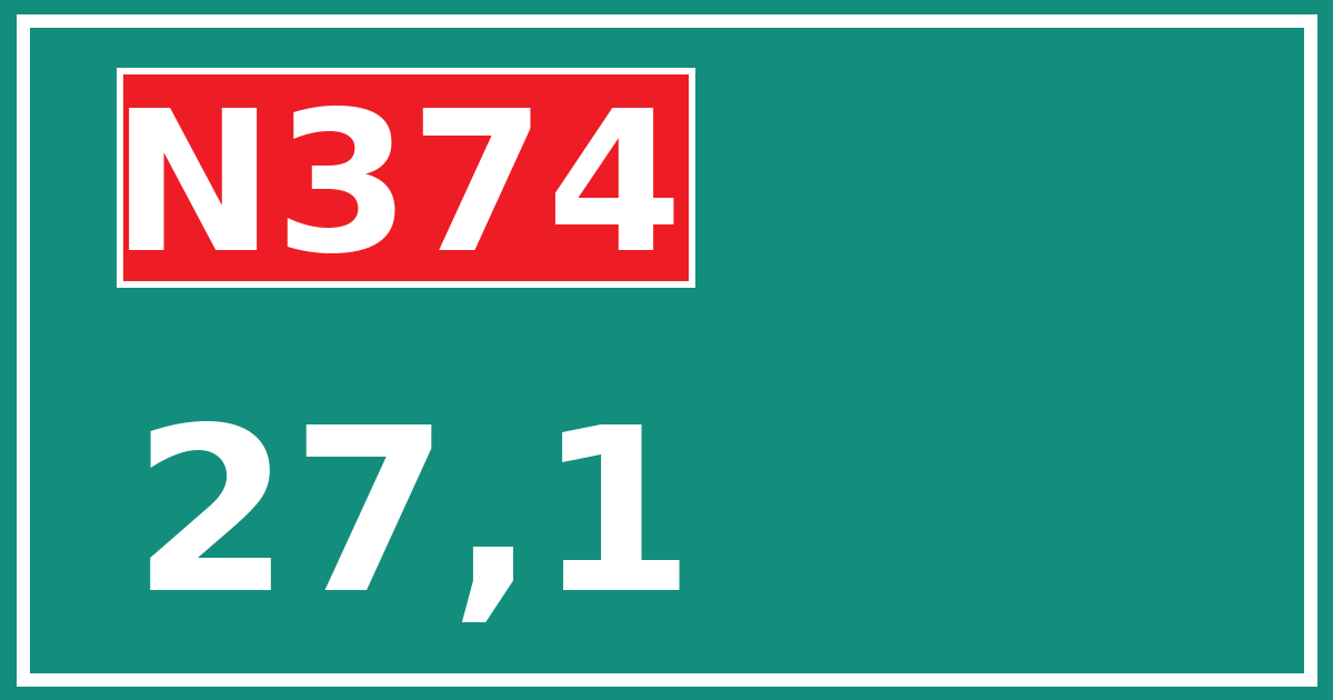 Hectometerbord N374 27,1