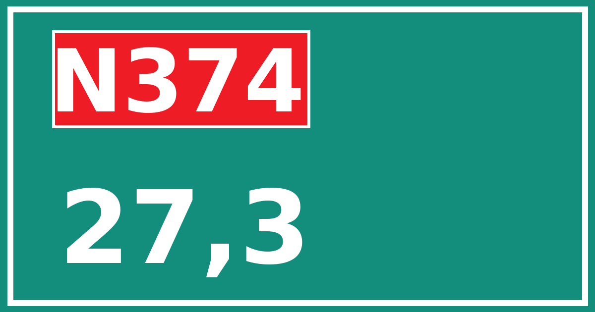 Hectometerbord N374 27,3