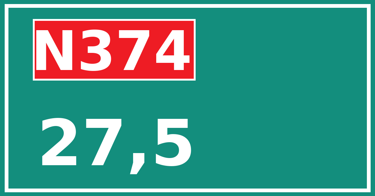 Hectometerbord N374 27,5